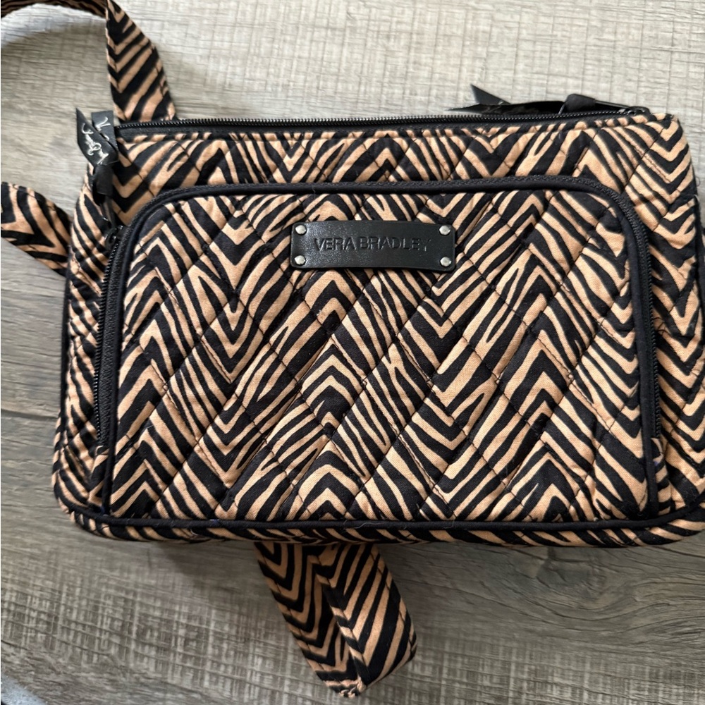 Vera Bradley Geometric Crossbody Bag in Tan and Black